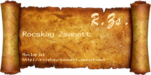 Rocskay Zsanett névjegykártya